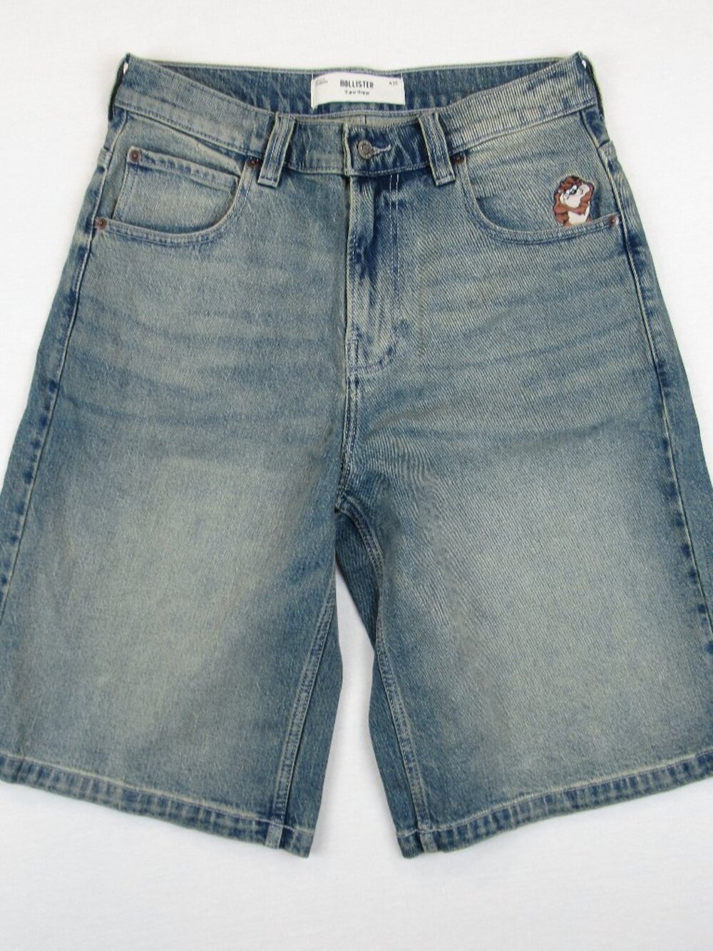 Hollister Looney Tunes Super Baggy Jean Shorts Men's Size 30 Embroidered Taz
